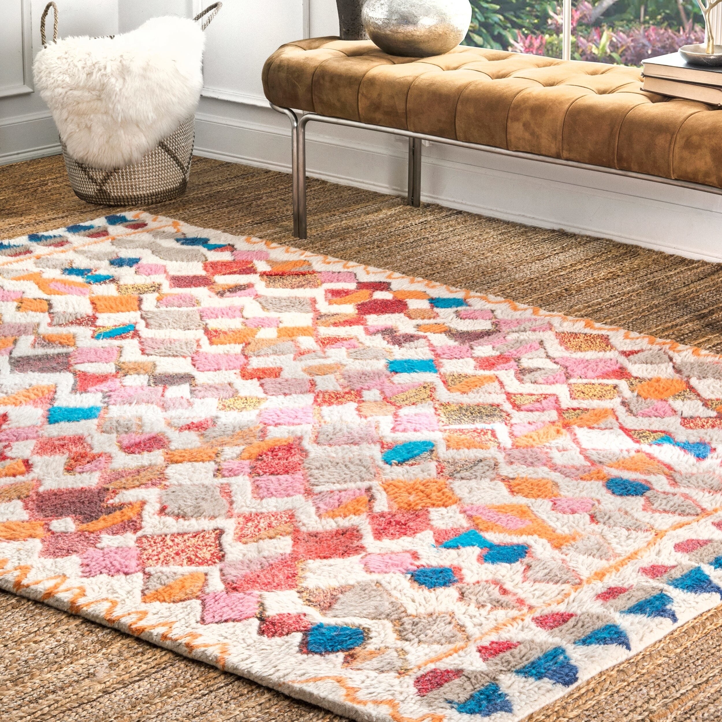 Nuloom Multi Soft And Plush Handmade Moroccan Diamond Plush Handmade Moroccan Diamond