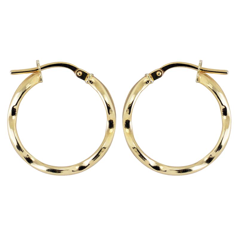 Fremada Italian 14k Yellow Gold Small Hoop Earrings