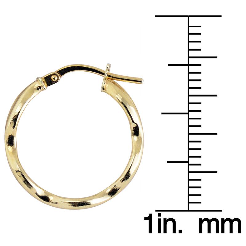 Fremada Italian 14k Yellow Gold Small Hoop Earrings