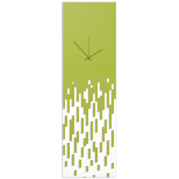 slide 2 of 9, Adam Schwoeppe 'Green Pixelated Clock' Surreal Wall Clock on Acrylic Green