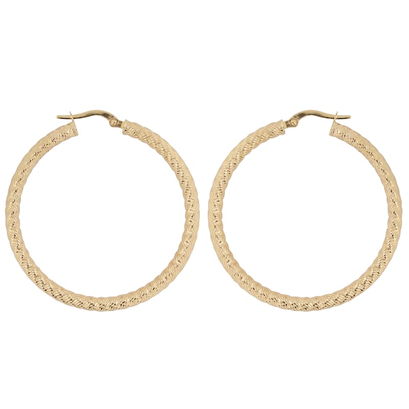 Fremada Italian Bold 14k Yellow Gold Round Hoop Earrings