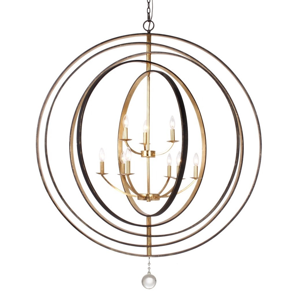 English Bronze/Antique Gold 9-light Chandelier - Chandeliers For Bedrooms by Overstock.com