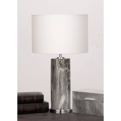Urban Designs Manhattan Glam Ceramic Column Table Lamp - 26 x 15 x 15