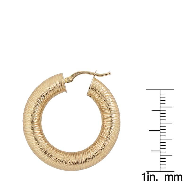 Fremada Italian Bold 14k Yellow Gold Round Hoop Earrings