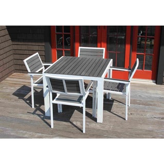 Top Product Reviews For Discontinued Winston Outdoor Powder Coated Discontinued Winston Outdoor Powder Coated White Aluminum Grey 5 Piece Dining Set