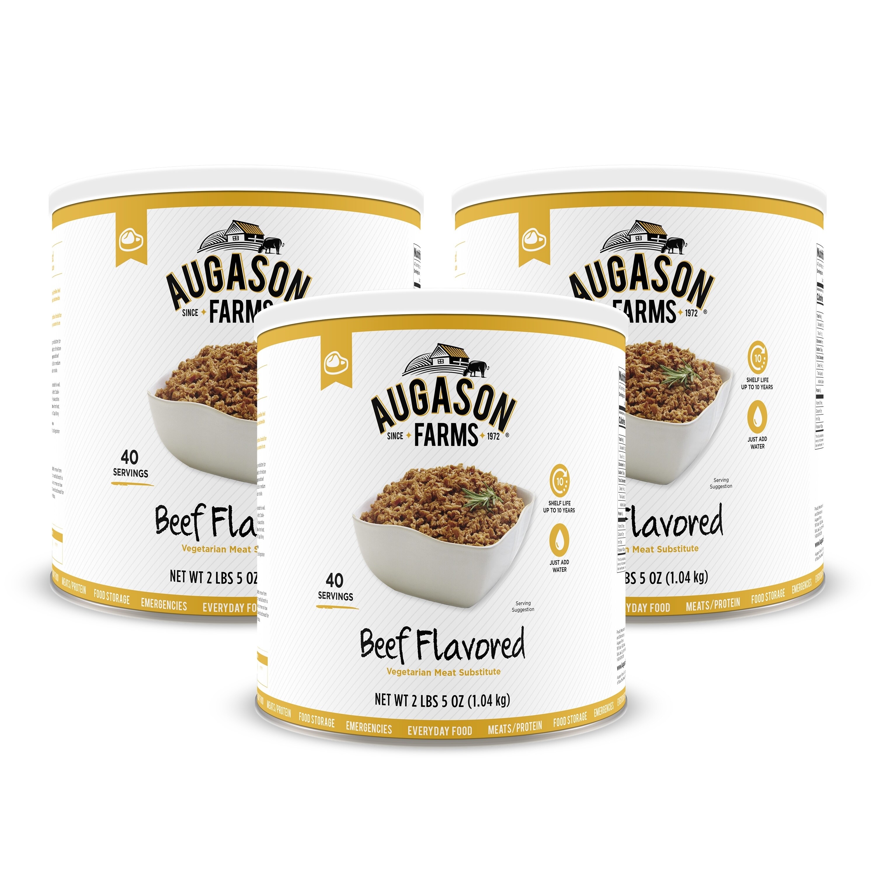 Augason Farms Beef Flavored Vegetarian Meat Substitute 2 lbs 5 oz No