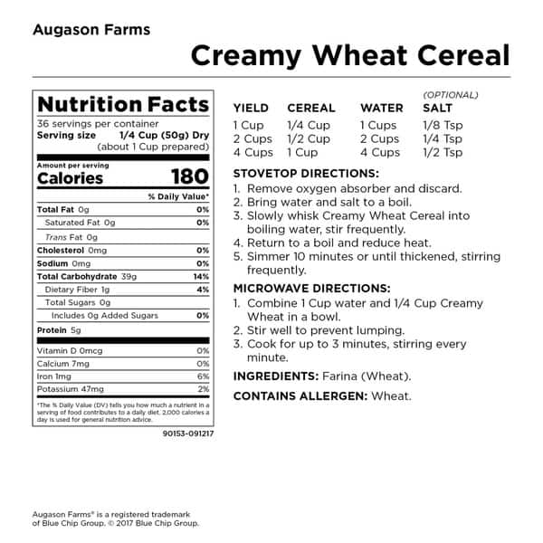 Shop Augason Farms Creamy Wheat Cereal 65 Ounce No 10 Can