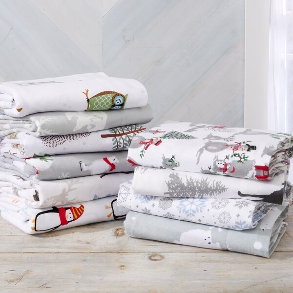Home Fashion Designs Super Soft Printed 100% Turkish Cotton Flannel Sheet Set