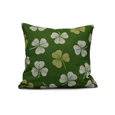 E by Design 18-inch Lucky Holiday Floral Print Pillow