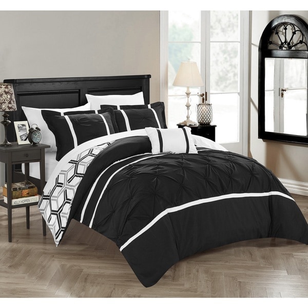 Chic Home 4-Piece Avee Black Comforter Set