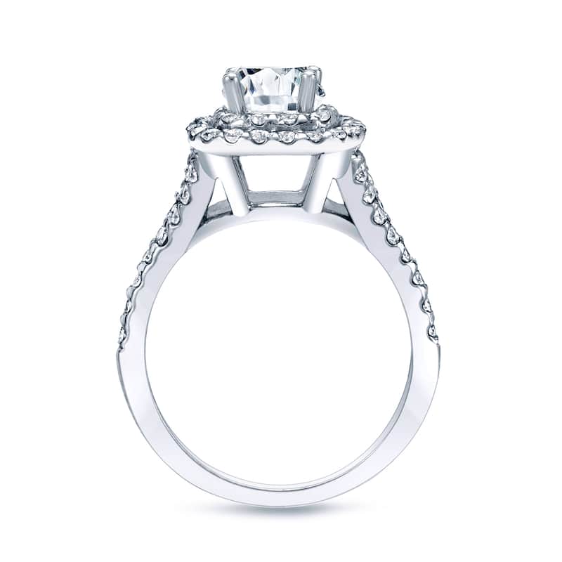 Auriya Platinum 1 1/4ct TDW Cushion-cut Diamond Halo Engagement Ring