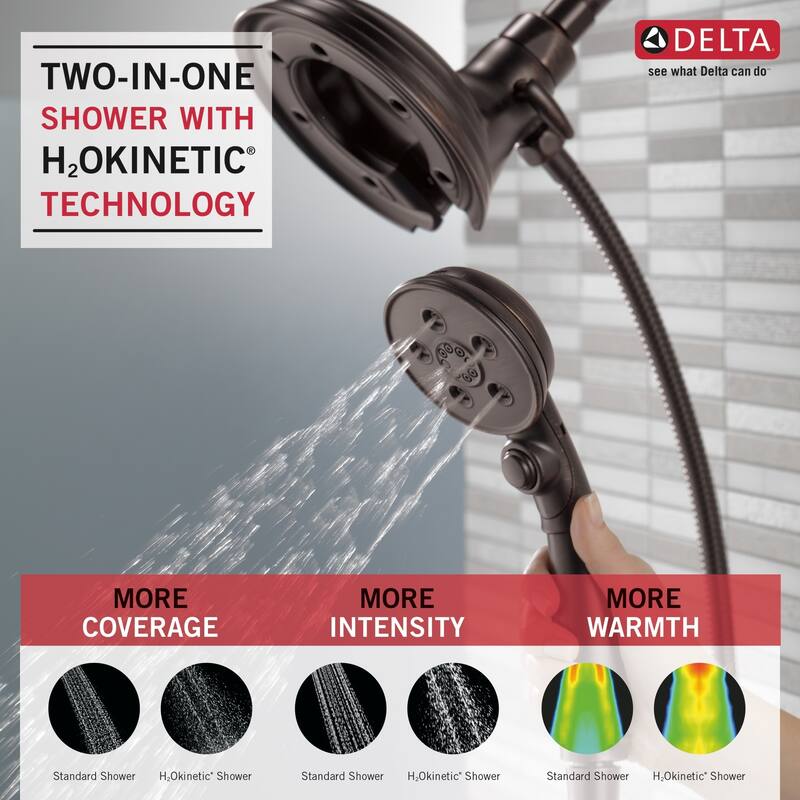 Delta In2ition TwoInOne 4Spray 2.5 GPM Handshower in Bronze