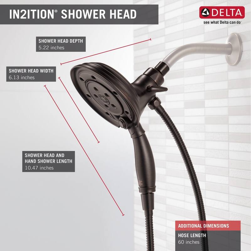 Delta In2ition TwoInOne 4Spray 2.5 GPM Handshower in Bronze