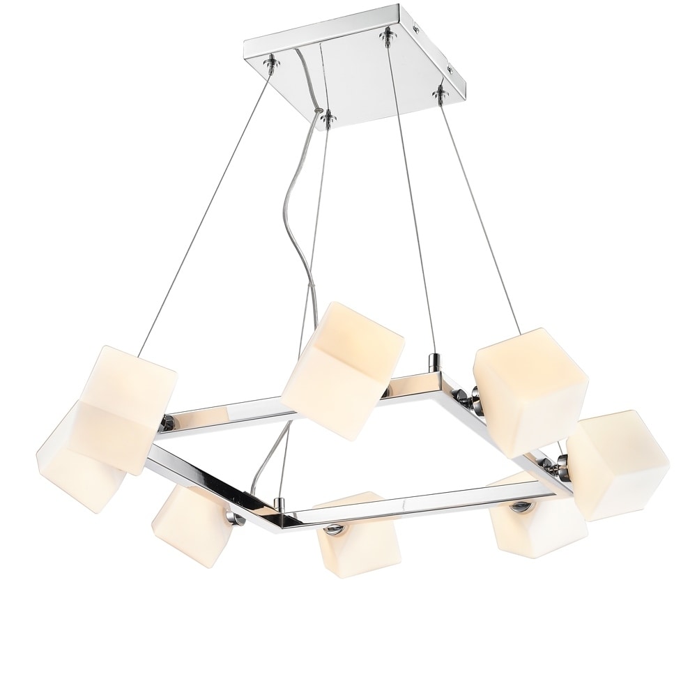 Golden Lighting Iberlamp #C165-08-CH Volga 8-light Pendant Chandelier (Chrome) - Chandeliers For Bedrooms by Overstock.com