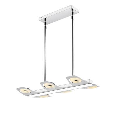 Iberlamp by Golden Lighting's Oslo Chrome-finished Steel 6-light LED Linear Pendant