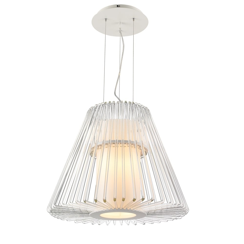 Golden Lighting Iberlamp Delhi #C182-M-WH Medium Pendant Chandelier (Chrome) - Chandeliers For Bedrooms by Overstock.com
