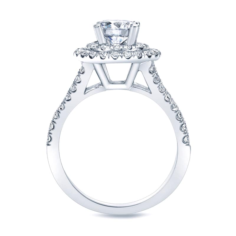 Auriya 1 1/4ctw Round Halo Diamond Engagement Ring Platinum Gold Certified