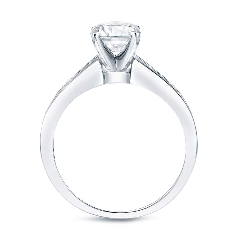 Auriya 1 1/2cttw Round Diamond Engagement Ring Set Platinum Certified