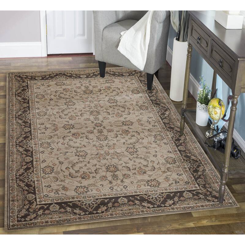 Admire Home Living Gallina Traditional Botanical Area Rug