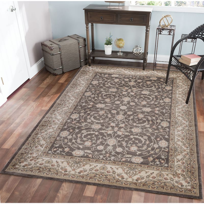 Admire Home Living Gallina Traditional Botanical Area Rug