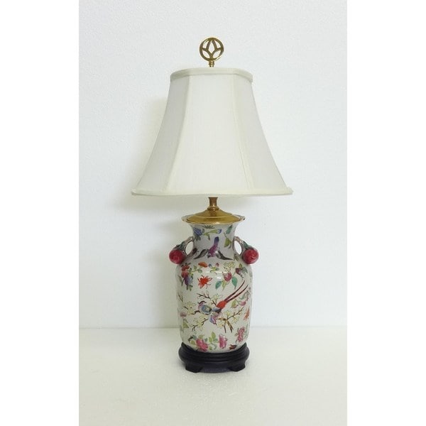 Spring Blossom Phoenix Multicolored Porcelain Table Lamp