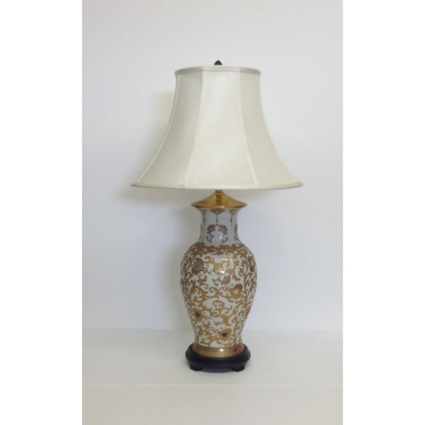 cream and gold table lamps