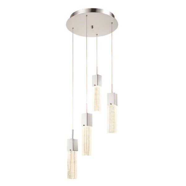 Decor Therapy Chrome Steel/Aluminum/Glass 4-light Adjustable LED Pendant Light