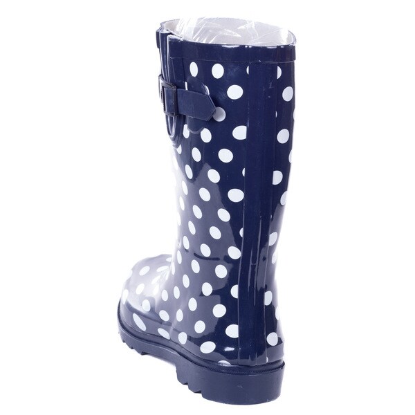 women's polka dot rain boots