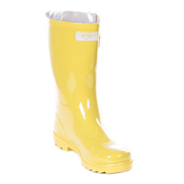 mustard yellow rain boots