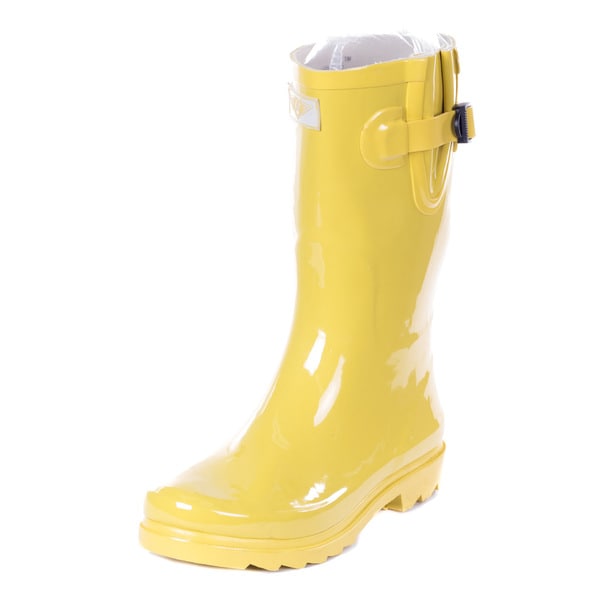 yellow rain boots wide calf