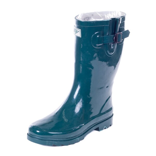 forest green rain boots