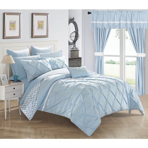 Potterville Blue Microfiber 20-Piece Bed-In-A-Bag with Sheet Set