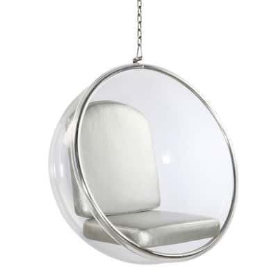 Bubble Clear and Silver Acrylic Hanging Chair