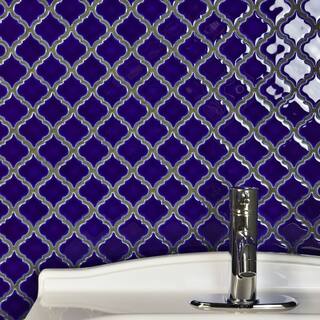 Blue Floor Tiles Online At Our Best Tile Deals Somertile 12 375x12 5 Inch Antaeus Cobalt Blue Porcelain Mosaic Floor And Wall Tile