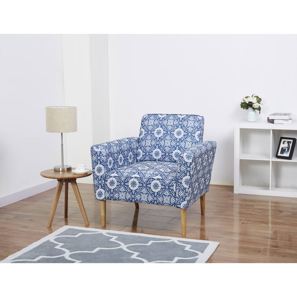 Carlsbad Blue Flower Arm Chair