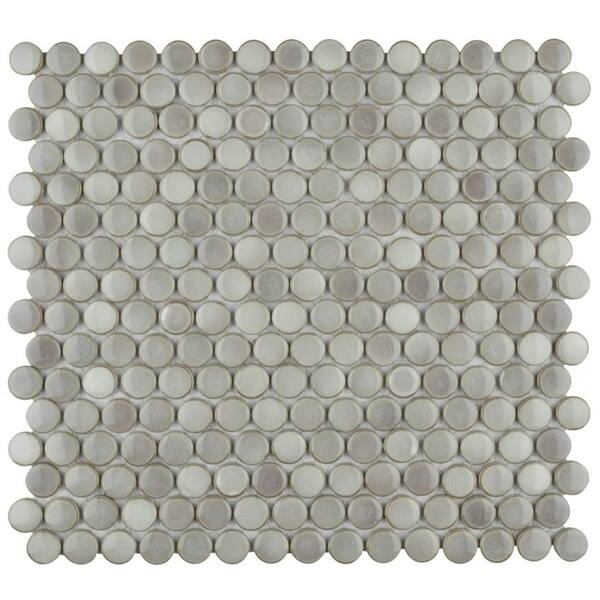 Shop Somertile 12x12 625 Inch Penny Dove Grey Porcelain Mosaic