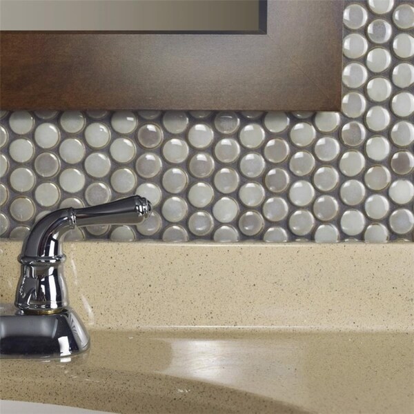 Somertile 12x12 625 Inch Penny Dove Grey Porcelain Mosaic Floor Somertile 12x12 625 Inch Penny Dove Grey Porcelain Mosaic Floor And Wall Tile