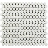 SomerTile 12x12.625-inch Penny Scholar White Porcelain Mosaic Floor and Wall Tile (10 tiles/10.74 sqft.)