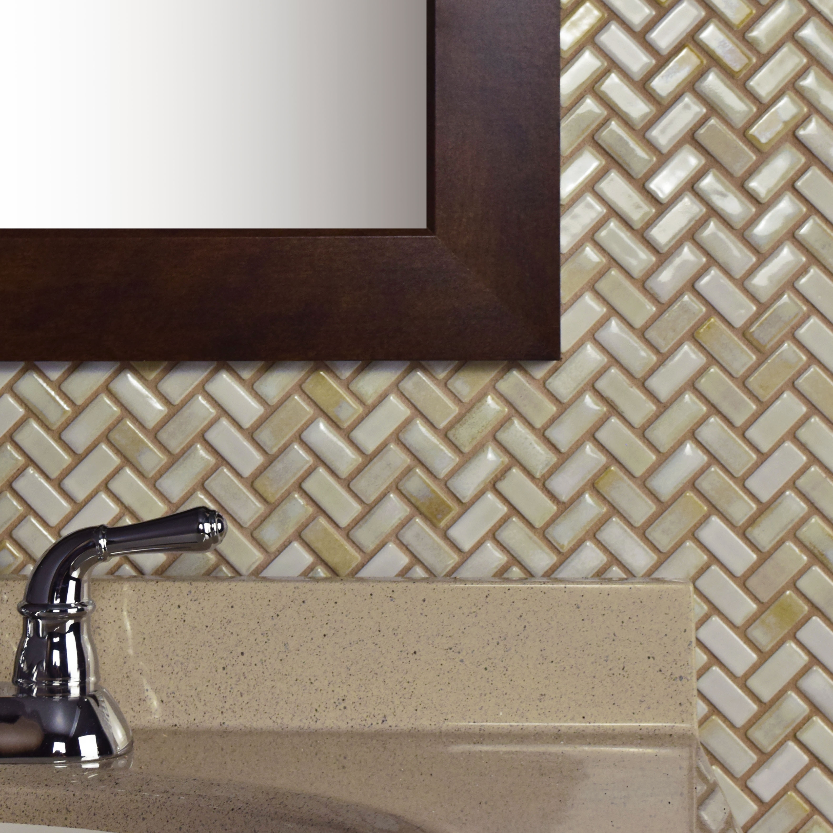 Somertile 11 625x11 625 Inch Samoan Herringbone Glacier Porcelain Mosaic Floor And Wall Tile 10 Tiles 9 59 Sqft 12838412 Porcelain Mosaic Floor And Wall Tile