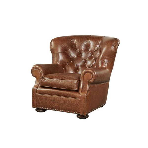 Maxwell Brown Leather Arm Chair