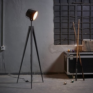 Teamson Home - Artiste Tripod Floor Lamp With Shade - Black & Rose Gold Finish