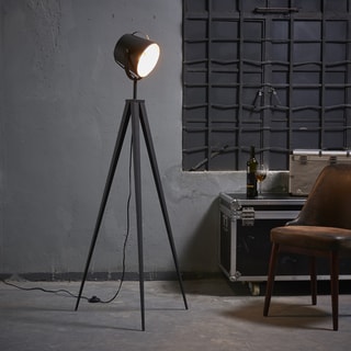 Teamson Home - Artiste Tripod Floor Lamp With Shade - Black & Gold Finish