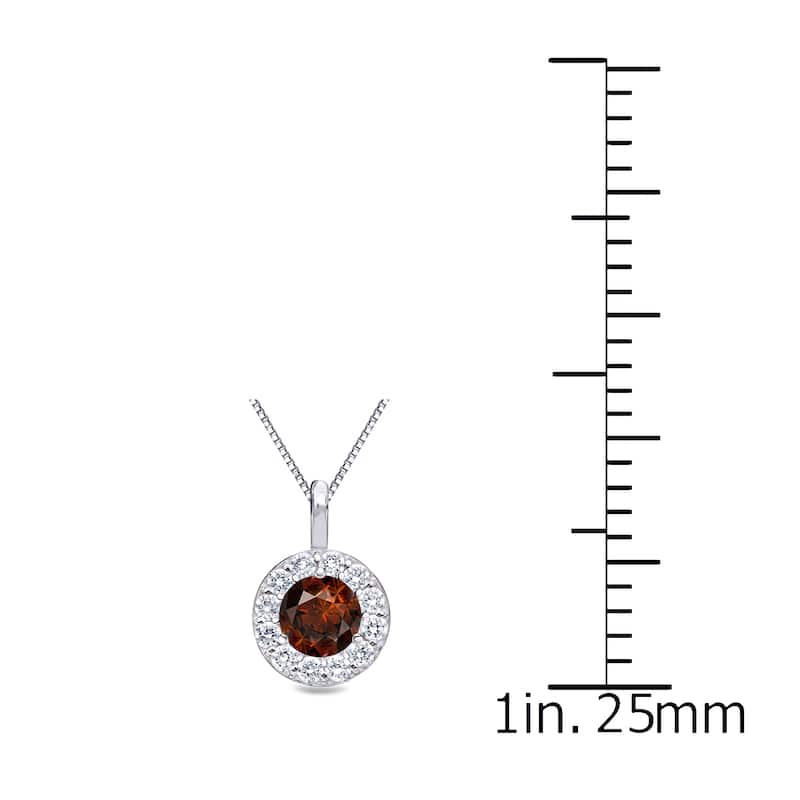 Auriya 14k Gold 1/4ct TDW Halo Brown Diamond Necklace (I1-I2)