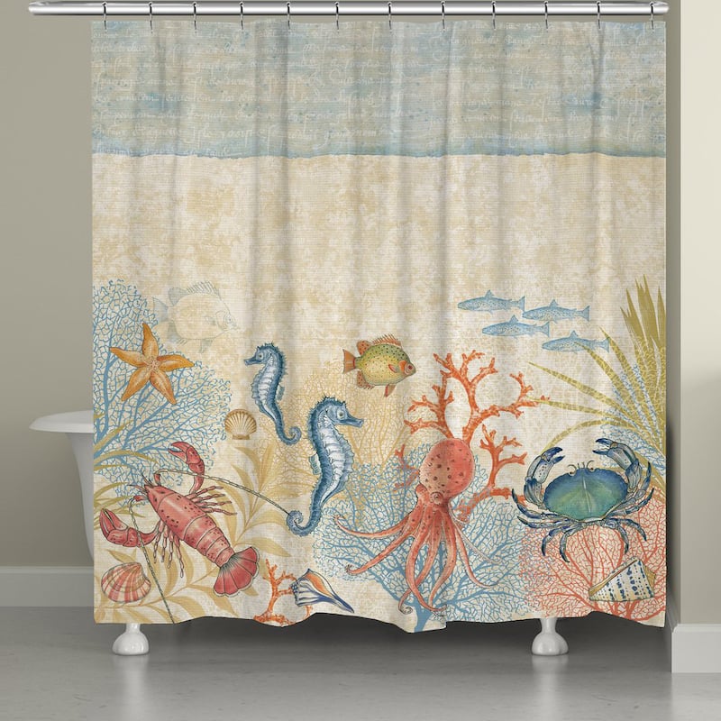 Laural Home Sea Creatures Shower Curtain