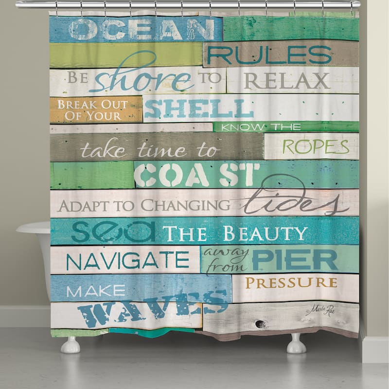Laural Home Rules of the Ocean Shower Curtain