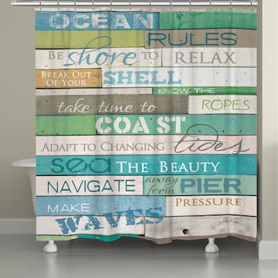 Laural Home Rules of the Ocean Shower Curtain
