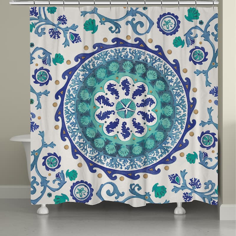 Laural Home Ocean Medallion Shower Curtain