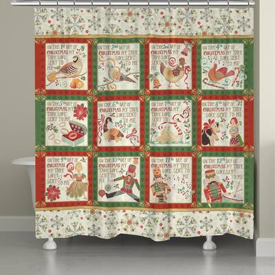 Laural Home 12 Days of Christmas Shower Curtain