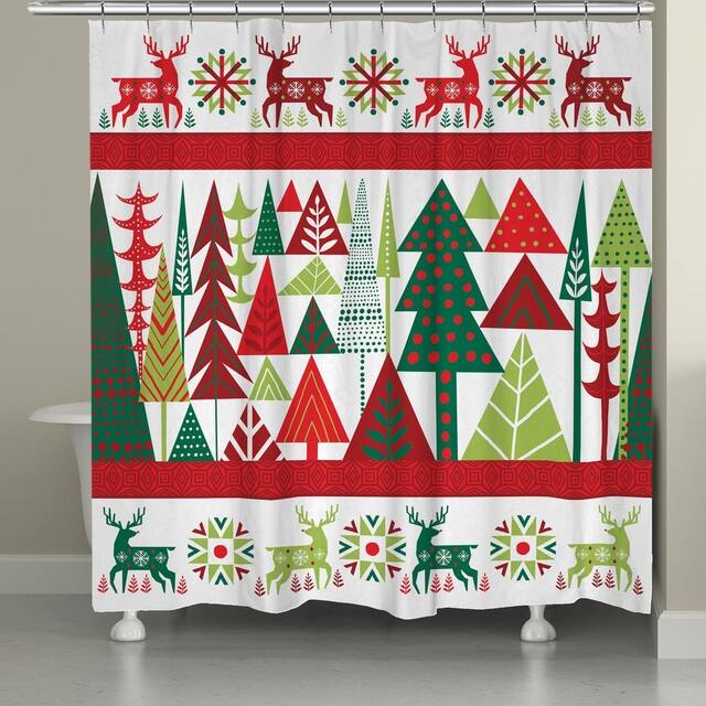 Laural Home Nordic Christmas Shower Curtain