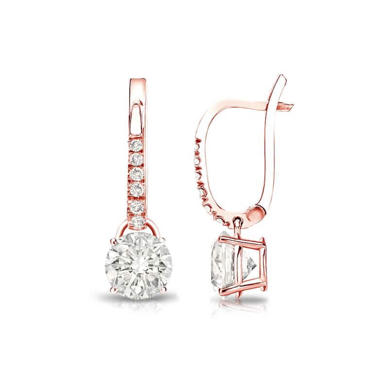 Auriya 3/4ctw Round Diamond Dangle Earrings 14k Gold (I-J, SI2-SI3)